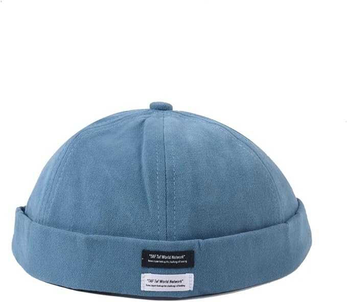 男式可调节时尚棉质双贴片无边帽